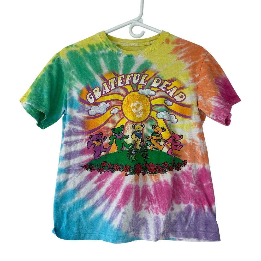 Liquid Blue Grateful Dead Tie Dye Dancing Bears T-Shirt rainbow grunge skater S